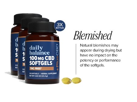 THC Free CBD Softgels 100mg 90ct (Blemished)